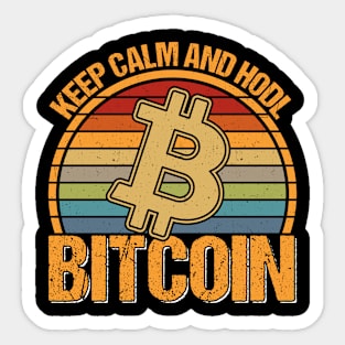 Keep calm and hodl bitcoin Sticker